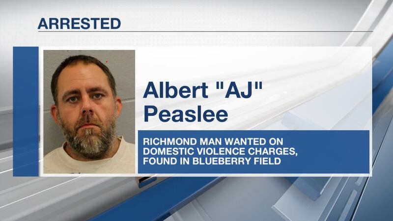 Albert 'AJ' Peaslee was found hiding in his truck in a blueberry field on Thursday, according...