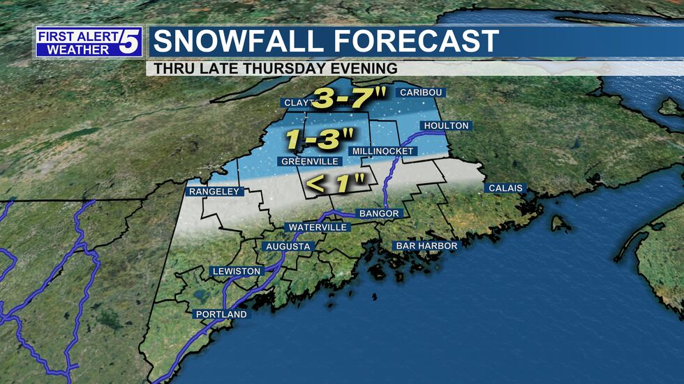 Here's the snowfall forecast for Thursday through Thursday evening. Minimal snowfall for a...