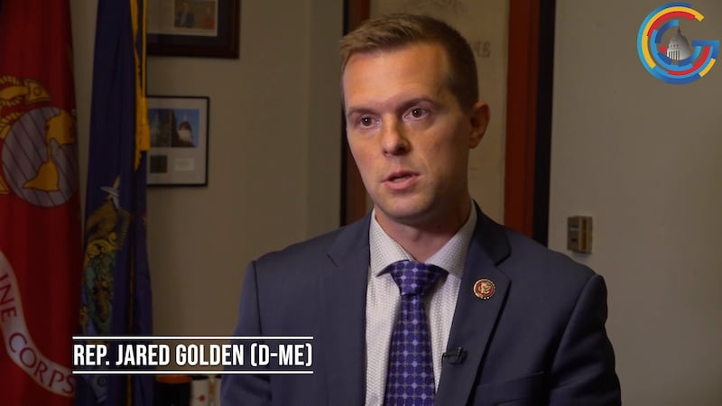 Congressman Jared Golden is explaining his decision to once again vote against Nancy Pelosi in...