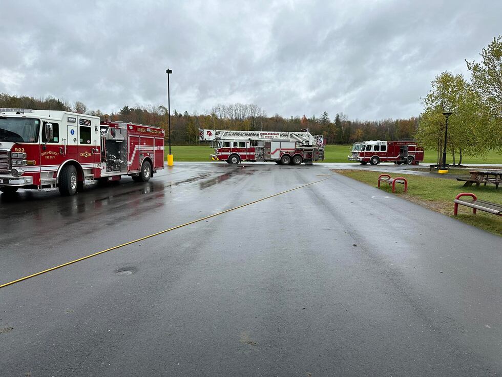 Fire crews helping to clear odor after fuel leaked into furnace line at Dover-Foxcroft...