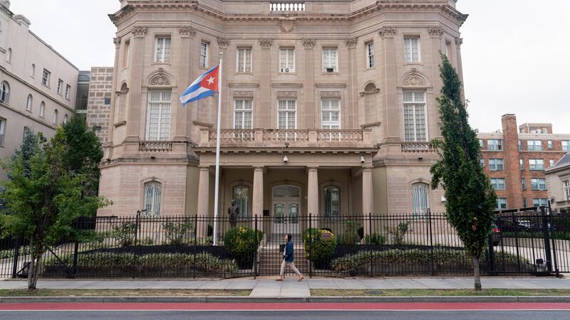 The Cuban Embassy is seen in Washington, Monday, Sept. 25, 2023. U.S. law enforcement...