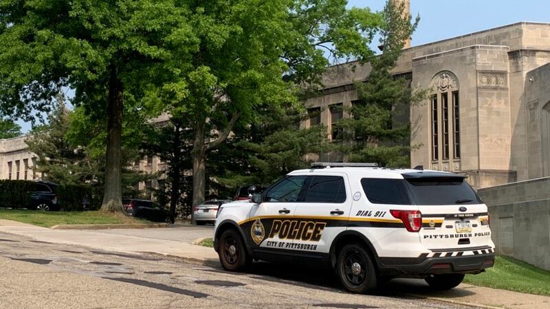 Police respond outside Oliver Citywide Academy on Wednesday, May 24, 2023 in Pittsburgh....