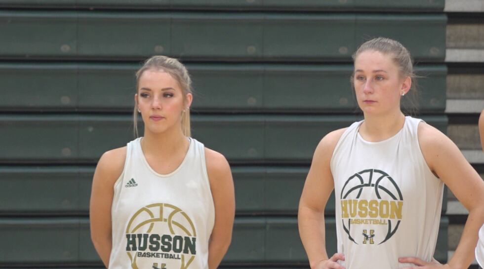 Former Calais Blue Devil (left, with cousin Sophia McVicar) transfers from Maine Maritime...