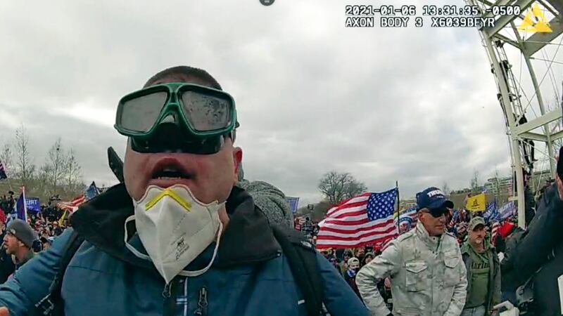 This image from police-worn body camera video contained in the statement of facts to support...