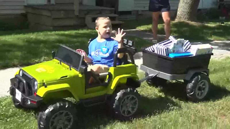 Bentley cruised around in his sweet new ride.